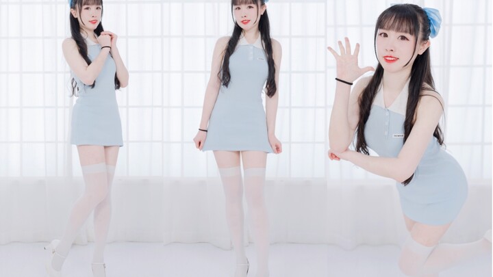 【月月☾】蓝色战衣纯欲风！裸足版『只是长胖』（白到发光是什么样的体验！）