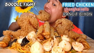 🔴 FRIED CHICKEN, PANCIT BIHON w/CANTON, SPRING ROLLS | PINOY MUKBANG collab w/ @BisayaIndian Mommy