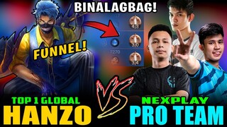 TOP 1 GLOBAL HANZO BINALAGBAG ANG FULL SQUAD PRO TEAM?! (NEXPLAY WANGDU) ~ MOBILE LEGENDS