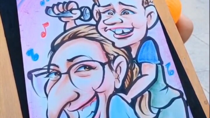 Melukis ibu dan anak di luar negeri