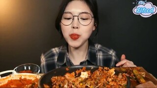 Thịt heo hầm kim chi, cơm ba rọi bò 4 #amthuc