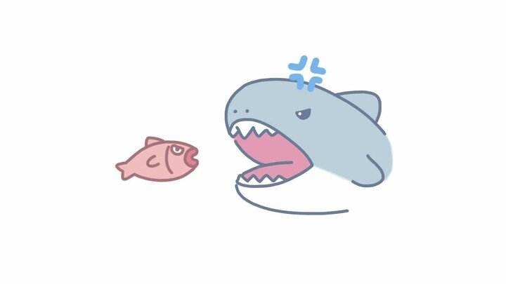 You little fish dare to quarrel with my big shark! Mad! Eat, eat, eat~!