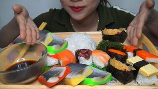 ASMR ĂN TẤT CẢ SUSHI TRỨNG CÁ TRÍCH, CÁ HỒI, THANH CUA,... *KHÔNG NÓI CHUYỆN* *ĂN ÂM THANH*