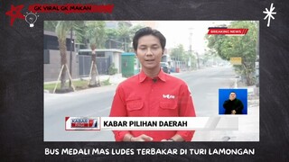 BUS Medali Mas Ludes Terbakar di Lamongan