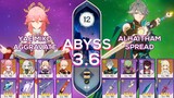 NEW Spiral Abyss 3.6 C0 Yae Miko Aggravate & C0 Alhaitham Spread I Floor 12 9stars Genshin Impact