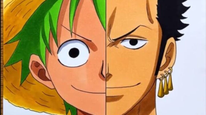 Jadinya kalau Luffy dan Zoro tukeran warna rambut