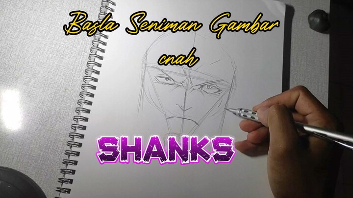 menggambar shanks one piece