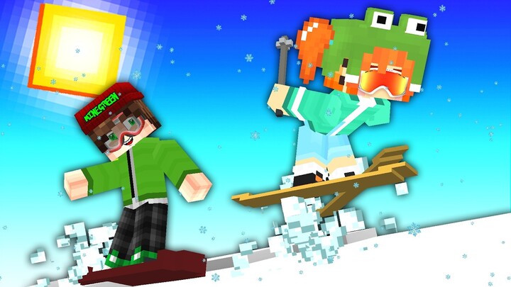 MİNE VE GREEN KAYAK YAPIYOR! ❄️- Minecraft