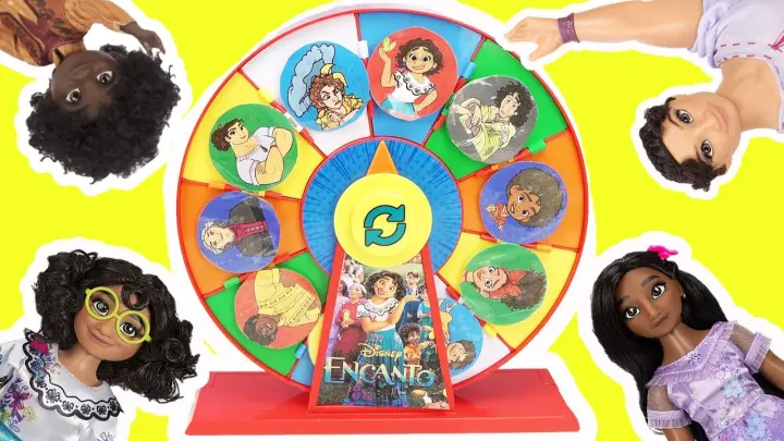 Disney Encanto Spinning Wheel Game DIY SLIME with Mirabel, Luisa, Isabela Dolls