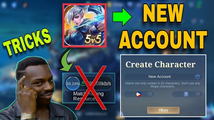 How to CREATE NEW ACCOUNT in Mobile Legends With No Downloading Resources