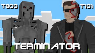 Kẻ Hủy diệt T-101 và T-800 trong Minecraft