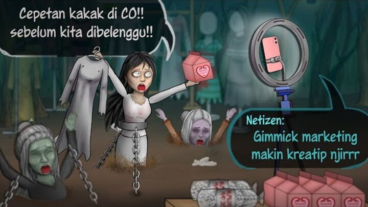 Jualan Live Sebelum Dibelenggu Ramadhan #HORORKOMEDI  Kartun Lucu , Kartun Hantu