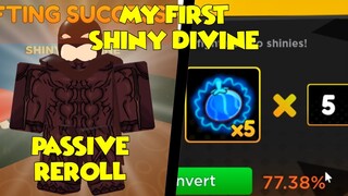 I GOT MY FIRST SHINY DIVINE + PASSIVE ROBUX REROLL IN ANIME FIGHTER SIMULATOR!