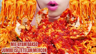 AUTO DOWER BESTIE‼️ASMR MIE AYAM BAKSO JUMBO MEKAR ISI TETELAN MERCON PEDAS | ASMR INDONESIA