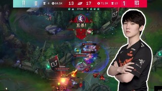 JackeyLove bắn như máy điện lụm Pentakill với con bài JinX | TES vs TT