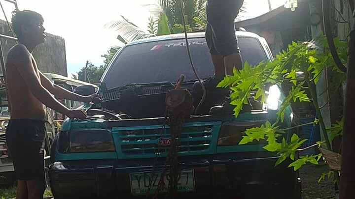 kia sportage engine removal .