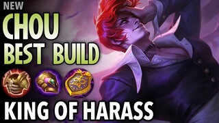 KING OF HARASS | CHOU BEST BUILD TANK!! TOP 1 GLOBAL CHOU - MLBB