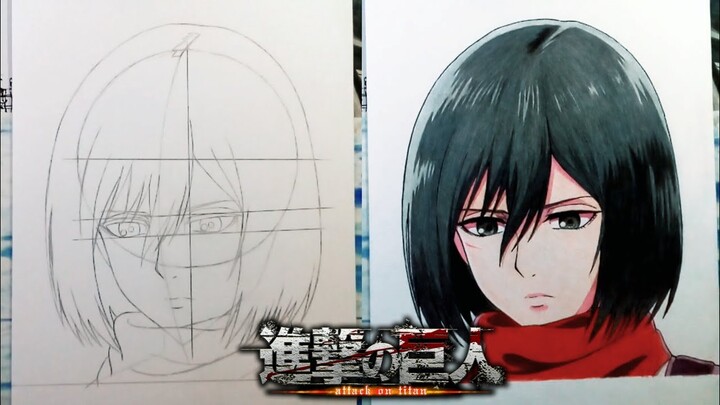 How to draw mikasa ackerman step by step using anatomi attack on titan