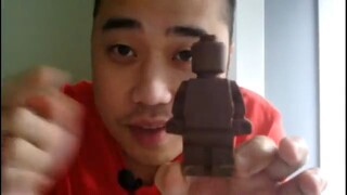 ASMR EATING SOUNDS - CHOCOLATE LEGO MAN AND MINI SMARTIES