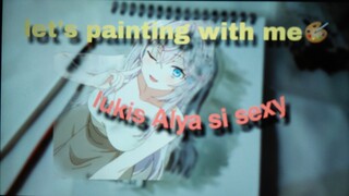 ALYA WAIFU IDAMAN 🩷 (sketch and painting with me)🎨🖌️