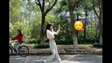 [Outdoor jumping LoveDive encounters an alumni riding a bike... Live in Bengbu]