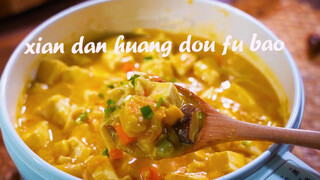 Food making- Salted egg yolk and tofu in casserole- So delicious