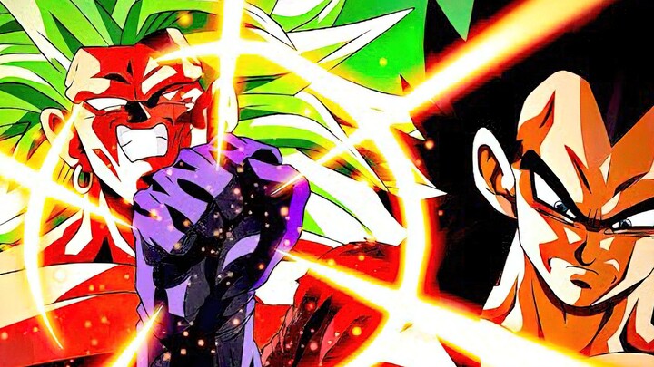 Super Saiyan Four Vegeta chiến đấu chống lại Super Saiyan Broly đã tiến hóa, đây là Hoàng tử Sai Aji