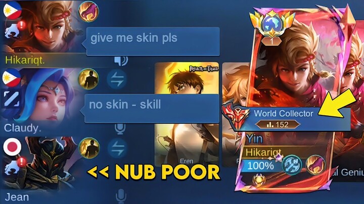 YIN “NO SKIN” BUT WORLD COLLECTOR PRANK!!😂 THEY THINK IM POOR 💀