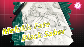 [Fate /Lukisan Pensil] Istrimu Dalam Pakaian Renang Berdiri Di Depanku(Melukis Black Saber)_2