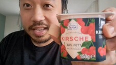 ASMR Eating Sounds - Cherry Yoghurt