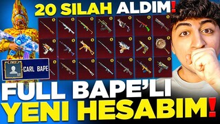 FULL BAPELİ YENİ HESABIMA 20 YÜKSELTİLEBİLİR SİLAH BİRDEN ALDIM! (FULLEDİM 😲) | PUBG Mobile