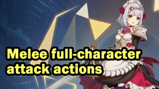 Melee full-character attack actions