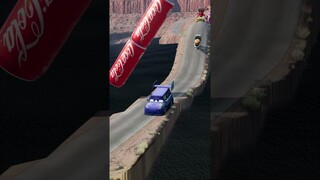 Skibidi Toilets & Pixar Cars Going Down to Spinning Coca-Cola in Coca-Cola Pool | BeamNG.Drive