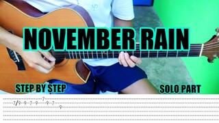 November Rain [Solo Part] Guns N' Roses - Guitar Fingerstyle (Tabs) Step By Step