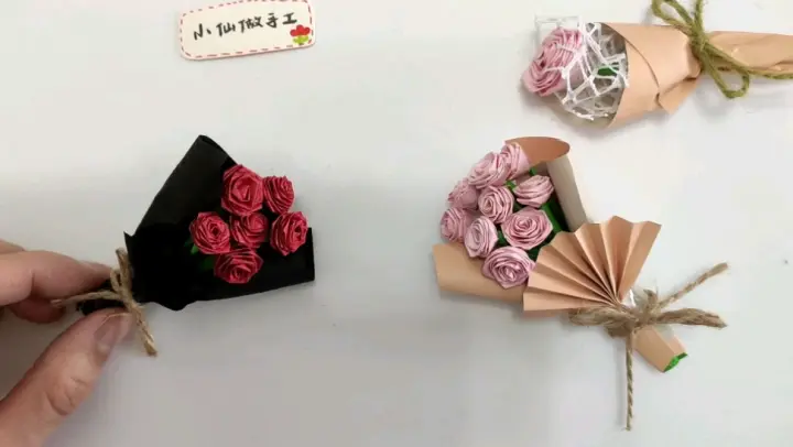 迷你玫瑰花束折纸 步骤简单 做出来爱不释手 Bilibili