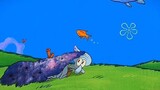Sau khi được ánh trăng xanh chiếu sáng, Squidward biến thành một con mực khổng lồ và suýt ăn thịt Sa