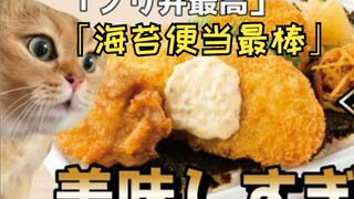 [Subtitled] I tried Good Day's seaweed lunch box—it's so delicious | Cat meme