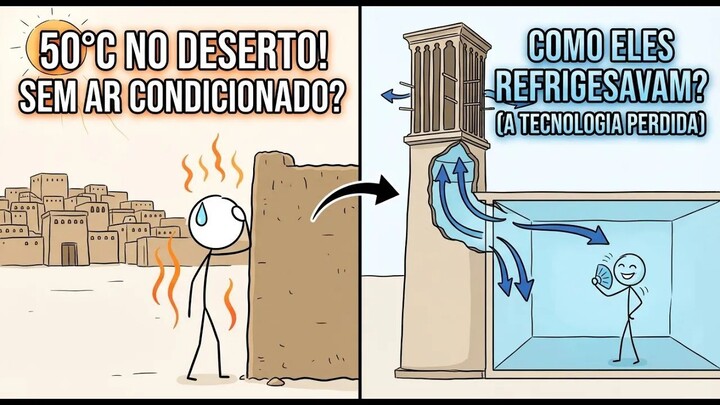 Como os persas construíam torres para refrigerar cidades inteiras a 50°C sem ele