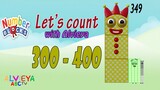 Tall and Yellow Numberblocks 300 counting up to 400