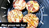 [4 style mini pizzas air fryer] มินิพิซซ่า 4 หน้า อบด้วยหม้อทอดไร้น้ำมัน อาหารว่าง ทำง่ายๆใน 10 นาที