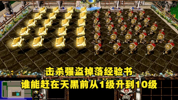 《魔兽争霸3》，击杀强盗掉落经验书，谁能赶在天黑前从1级升到10级？