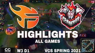 Highlight FL vs CES (All Game) VCS Mùa Xuân 2021 | VCS Spring 2021 | Team Flash vs Cerberus Esports