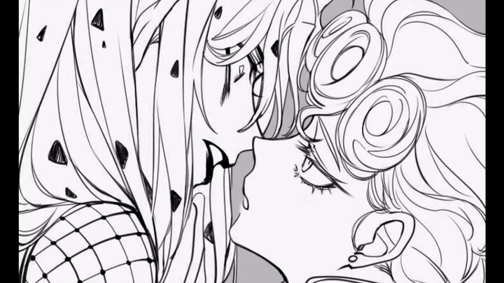 【JOJO HAND DRAWING】Diavolo and Giorno’s KISS saliva
