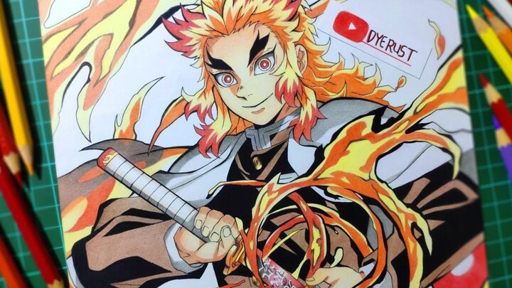 วาด rengoku kyojuro ผู้ฆ่าปีศาจ / kimetsu no yaiba / Devils Blade