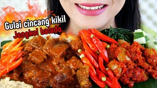 ASMR GULAI CINCANG KIKIL PEDAS, JENGKOL BALADO | EATING SOUNDS