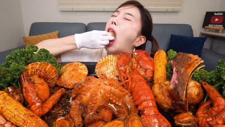 Lobster & Octopus Seafood Boil Recipe Mukbang ASMR