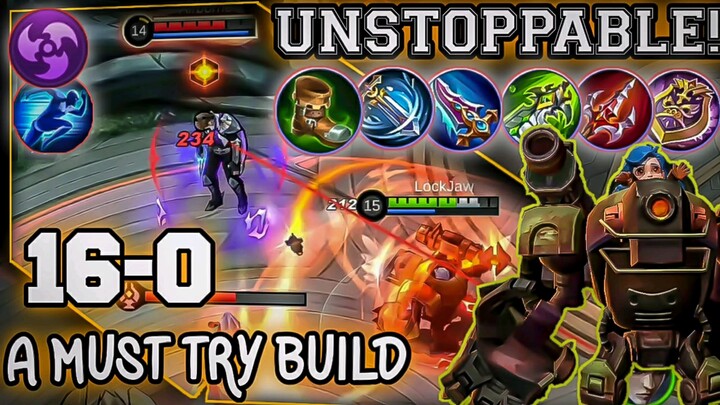 JAWHEAD USER TRY THIS UNSTOPPABLE BUILD |16 KILLS NO DEATH | JAWHEAD GAMEPLAY LocKnJaW MLBB