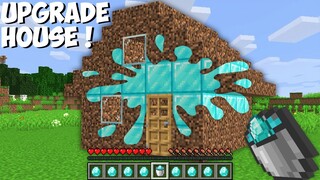 I used BUCKET OF DIAMOND LIQUID TO UPGRADE THE DIRT HOUSE in Minecraft ! DIAMOND VS DIRT !