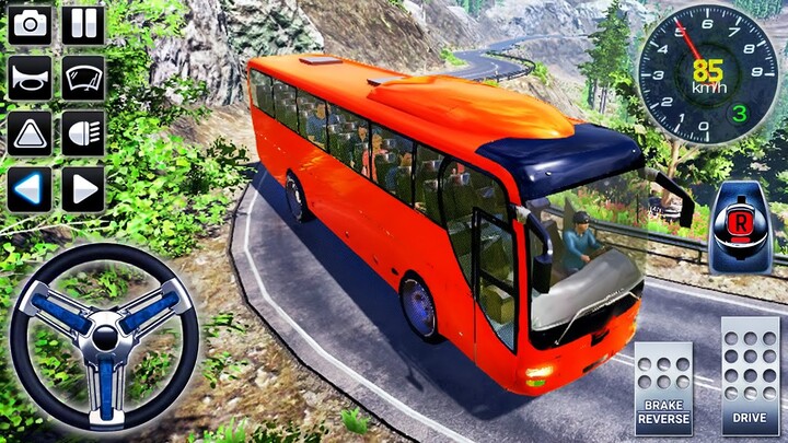 Hill Coach Bus Driving Simulator - Offroad Mobile Bus Transporter Drive - Android GamePlay #2