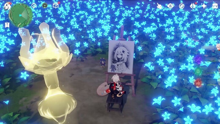 [ Genshin Impact ] Put the caught crystal butterfly in the sea of flowers to see the effect